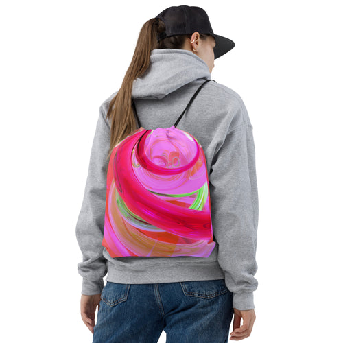 *Pink Swirl* Design Drawstring Bag