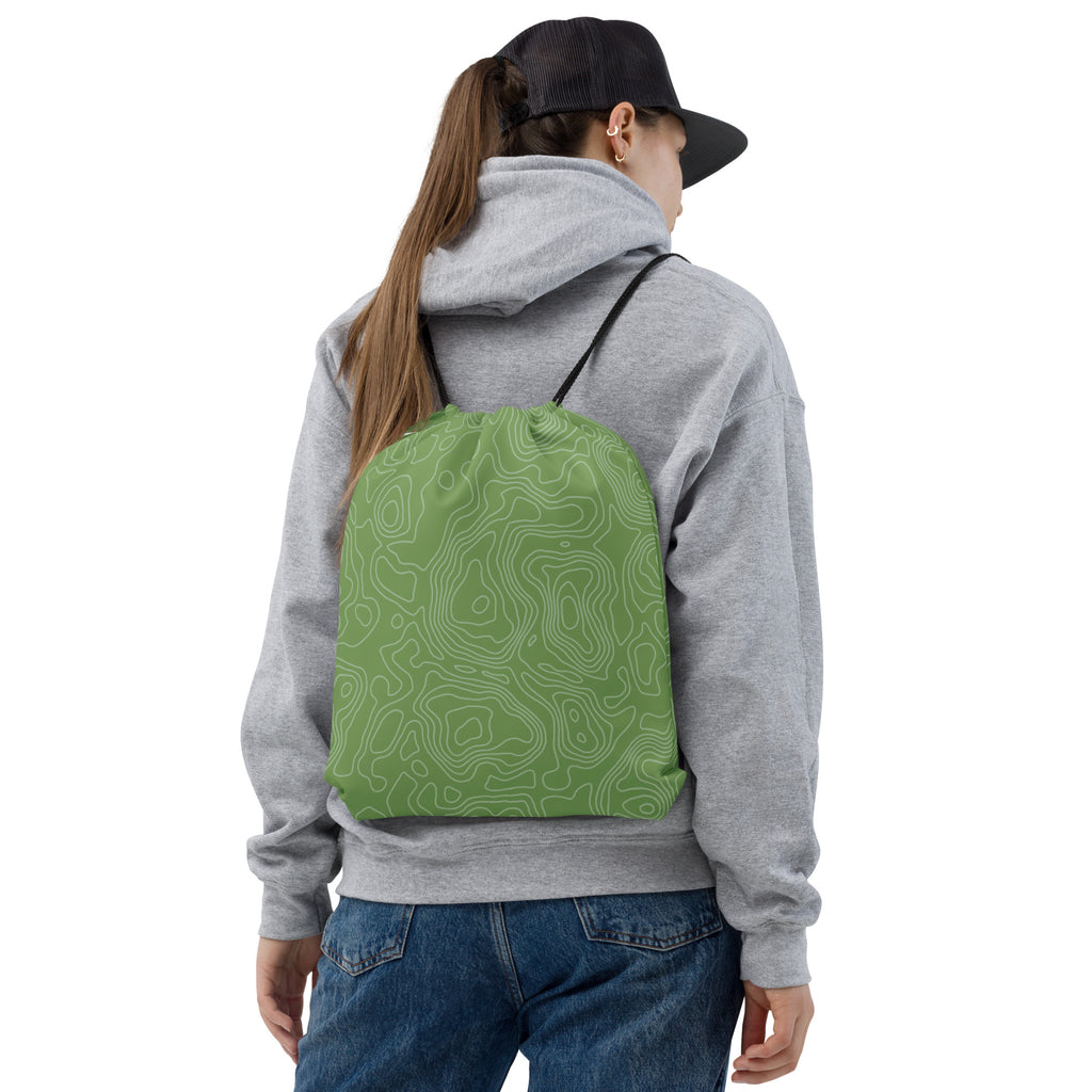 *Green Swirl* Design Drawstring Bag