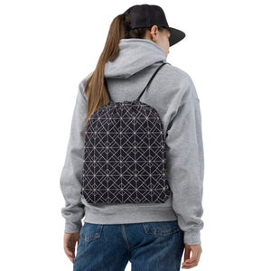 *Black & White Geo* Design Drawstring Bag