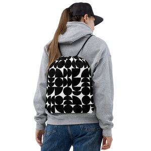 *Black & White Bounce* Design Drawstring Bag