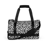 *Black & White Floral* Design All-over Print Gym Bag