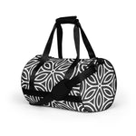 *Black & White Floral* Design All-over Print Gym Bag