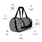 *Black & White Floral* Design All-over Print Gym Bag