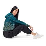 *Blue Green* Design Women’s Cropped Windbreaker