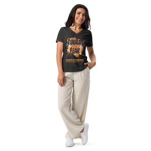 *Courage Over Fear* Women’s Relaxed V-Neck T-Shirt